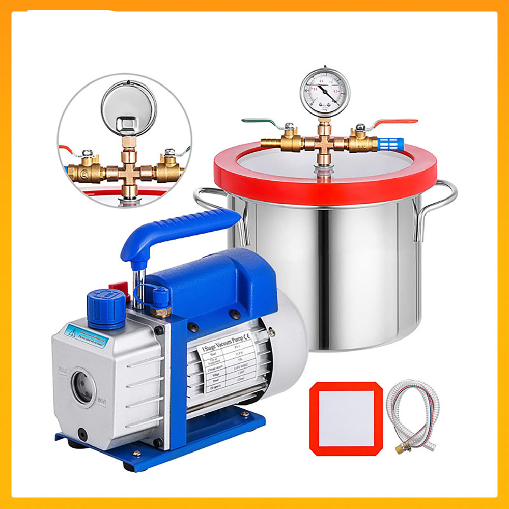Vacuum Chamber Kit With Pump - 단일 스테이지 진공 펌프 키트 3.5cfm