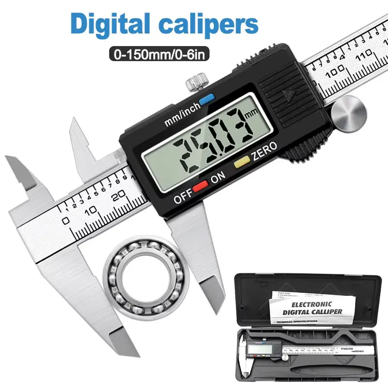 고정밀 디지털 캘리퍼스 - 전자 디스플레이 두께 측정기 - Digital Caliper 150Mm Stainless Steel 리뷰 및 가격