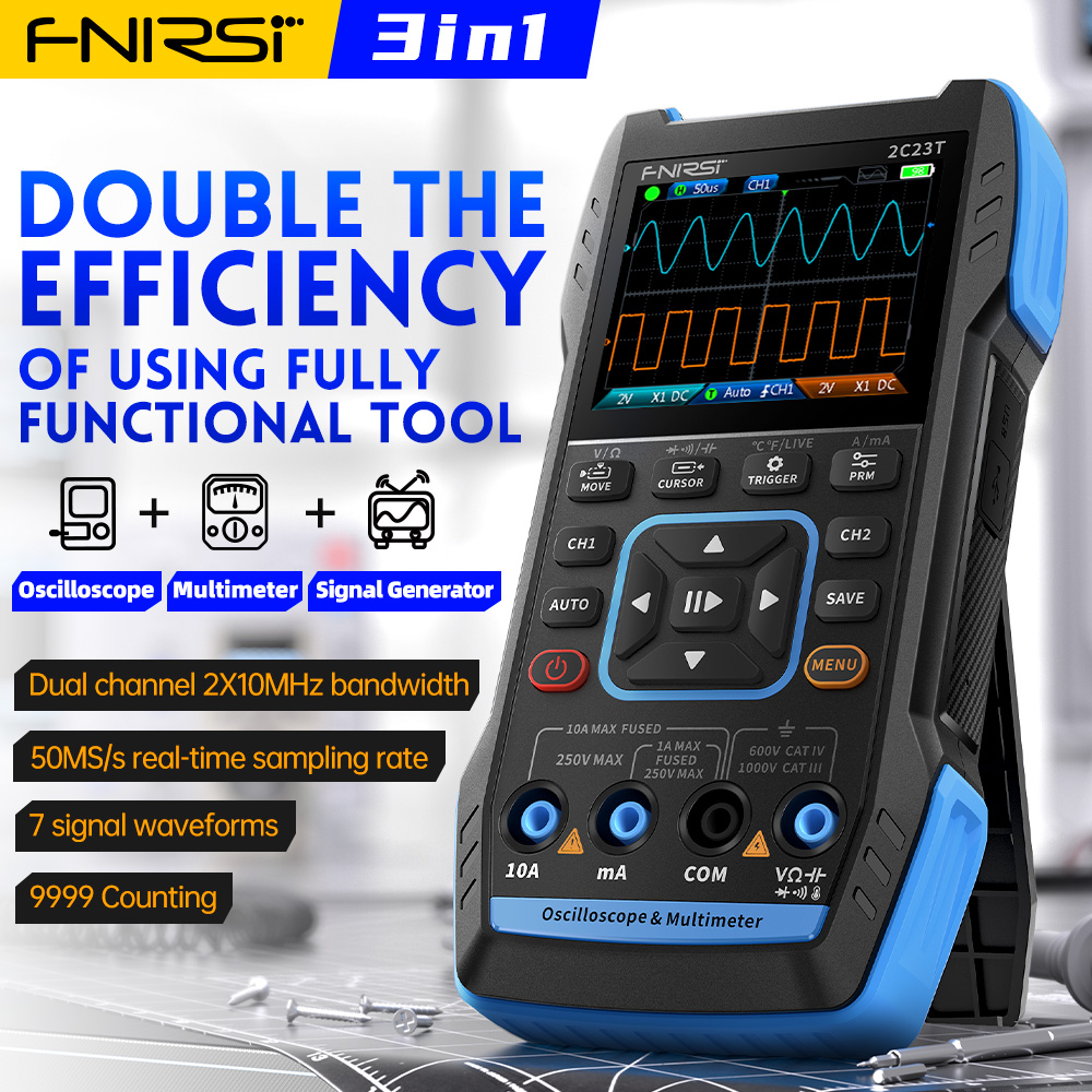 2C23T 3-in-1 디지털 오실로스코프, 10MHz - Fnirsi Digital Oscilloscope Handheld 리뷰 및 가격