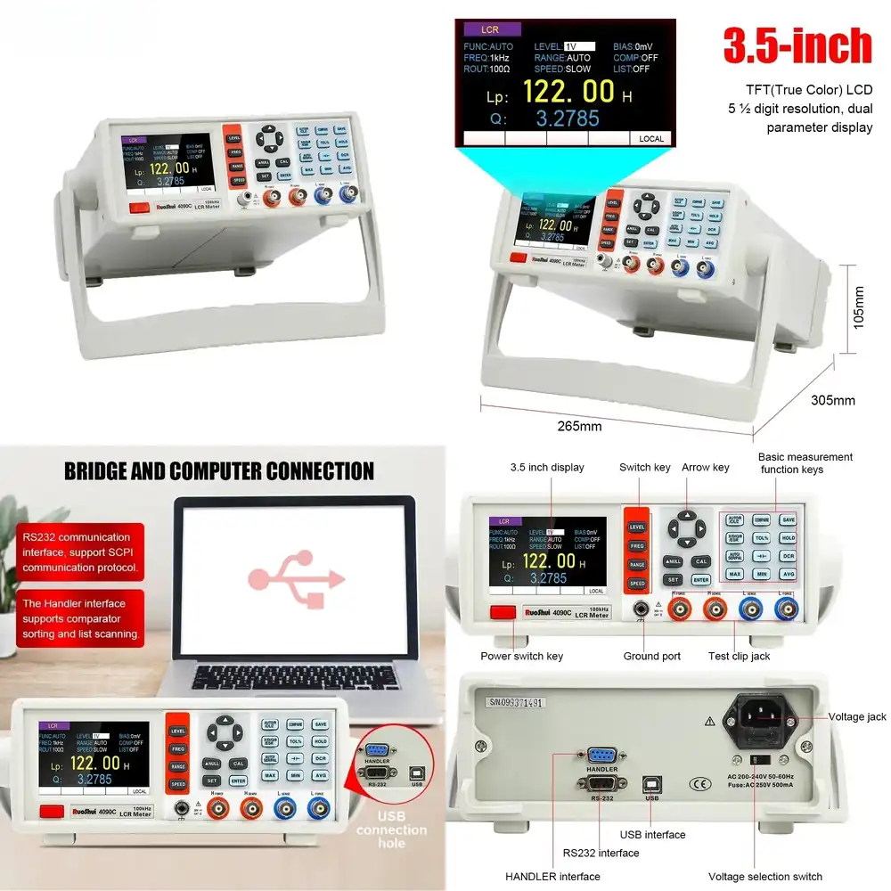 디지털 LCR 미터 데스크탑 커패시턴스 저항 임피던스  - Test Instruments 리뷰 및 가격