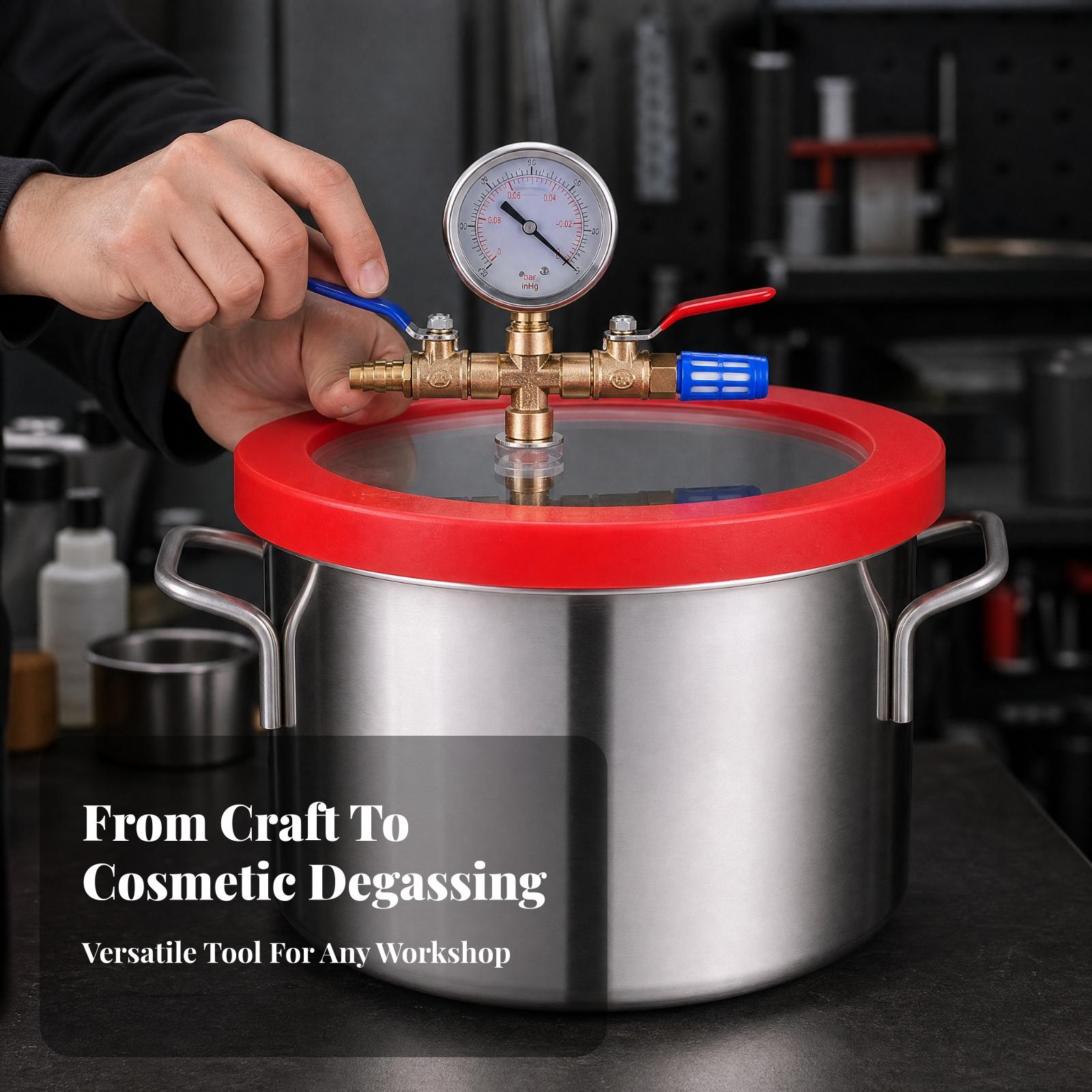 AB 접착제, 실란트, 화장품 제형용 진공 탈기 챔버  - Vacuum Chamber Kit With Pump 리뷰 및 가격